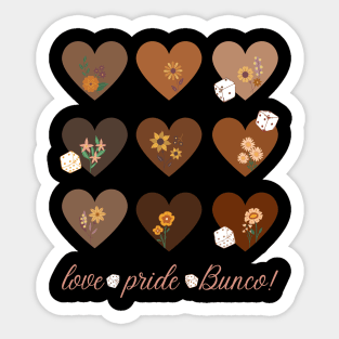 Black Melanin Wildflower Hearts Love Pride Bunco! Sticker